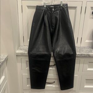 Avec Les Filles Black Womens Faux leather pants